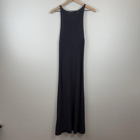 Beulah Style Maxi Sweater Dress Large Gray Sleeveless Stretchy Form Fitting Boho - Picture 7 of 11